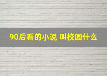 90后看的小说 叫校园什么